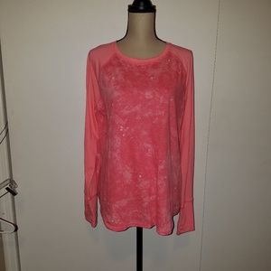 Tek Gear Dry Tek Sz L Peach Long Sleeve Shirt